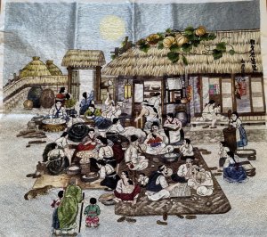 ручная вышивка(праздник в Корее)
