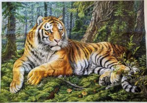 ручная вышивка(тигр)